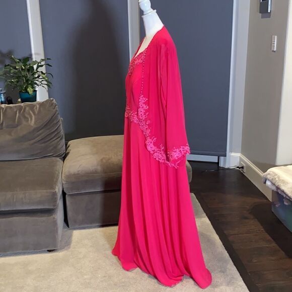 Women’s Pink Plus Sized Formal Party Dress with Matching Jacket Size 24 - Picture 3 of 11